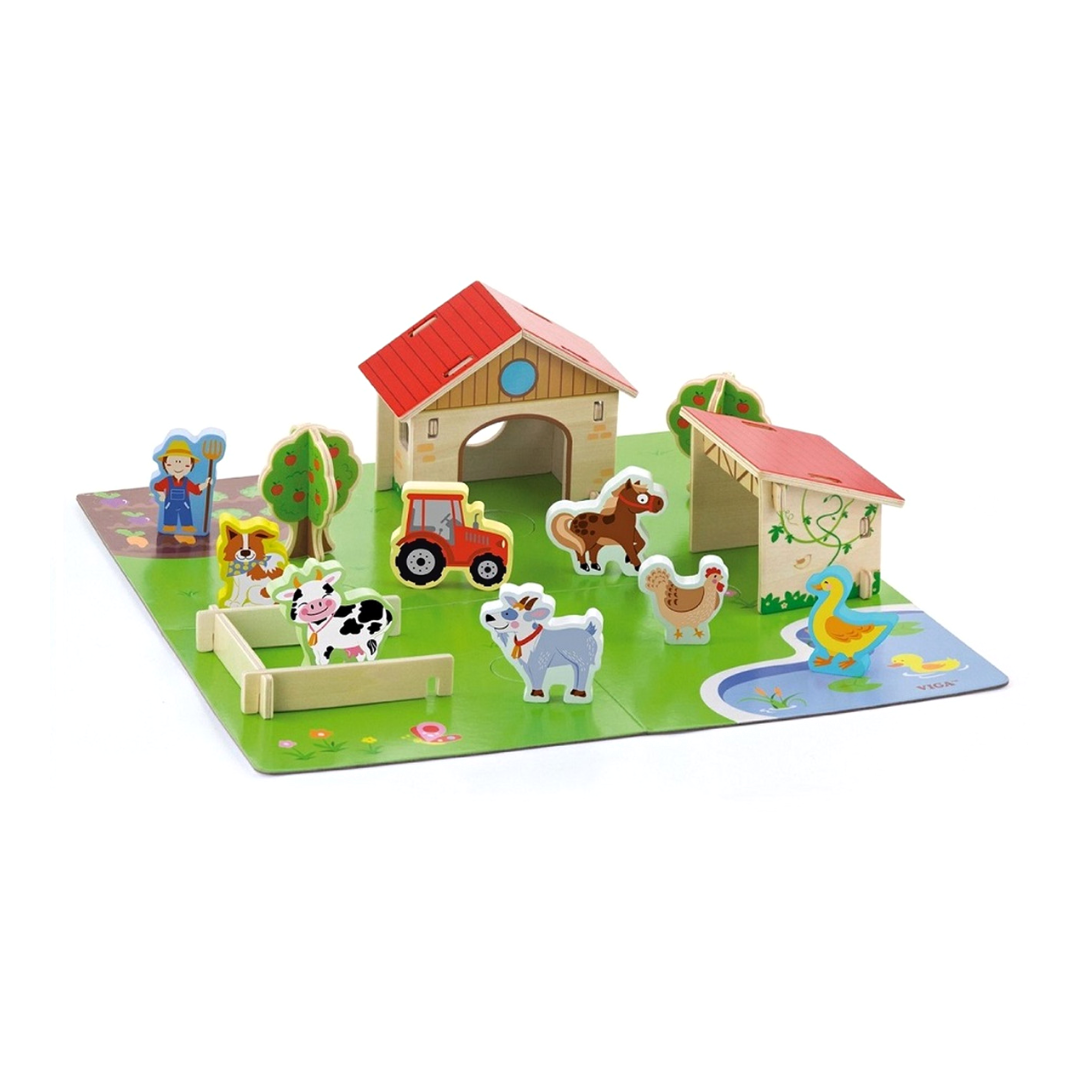 3d Wooden Farm Playset