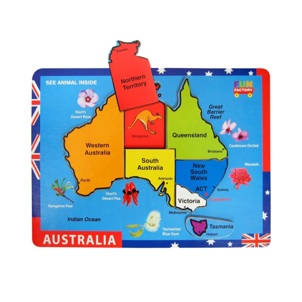 Australian Map Raised Puzzle