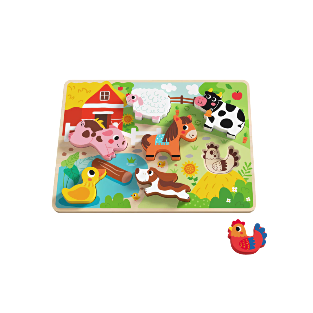 Piece together the Chunky Wooden Farm Puzzle