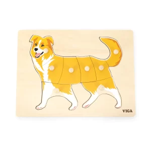 Piece together this Montessori Dog Peg Puzzle.