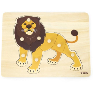 Piece together this Montessori Lion Peg Puzzle!