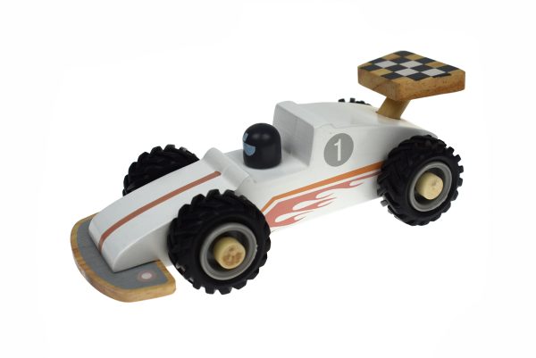 How fact can you race this White Wooden Race Car with Rubber Wheels?