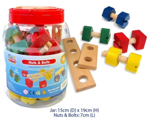 Wooden Nuts Bolts in Jar