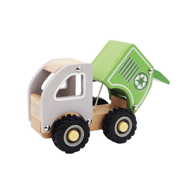 Learn the 3 R's with the Wooden Recycling Truck with Rubber Wheels.