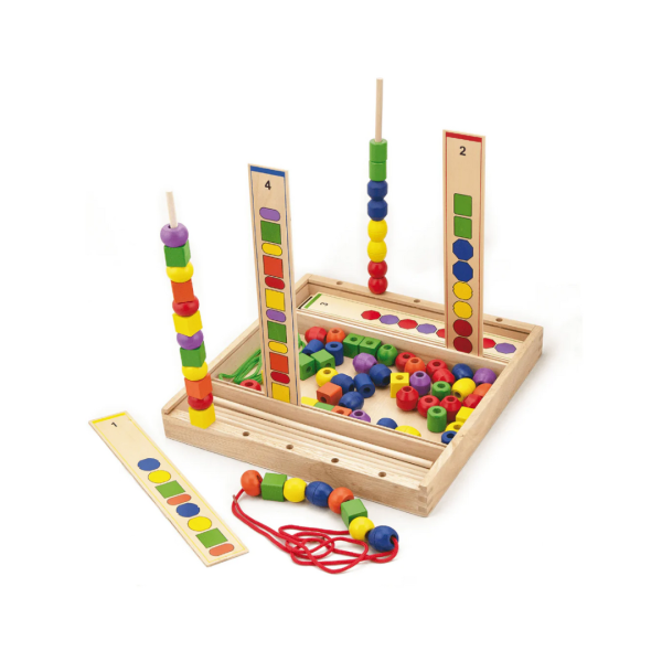 Have fun while learning with the Wooden Sequencing Beads Set!