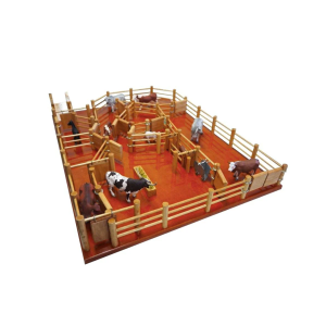 Play pretend with this Wooden Station Cattle Yard Playset!